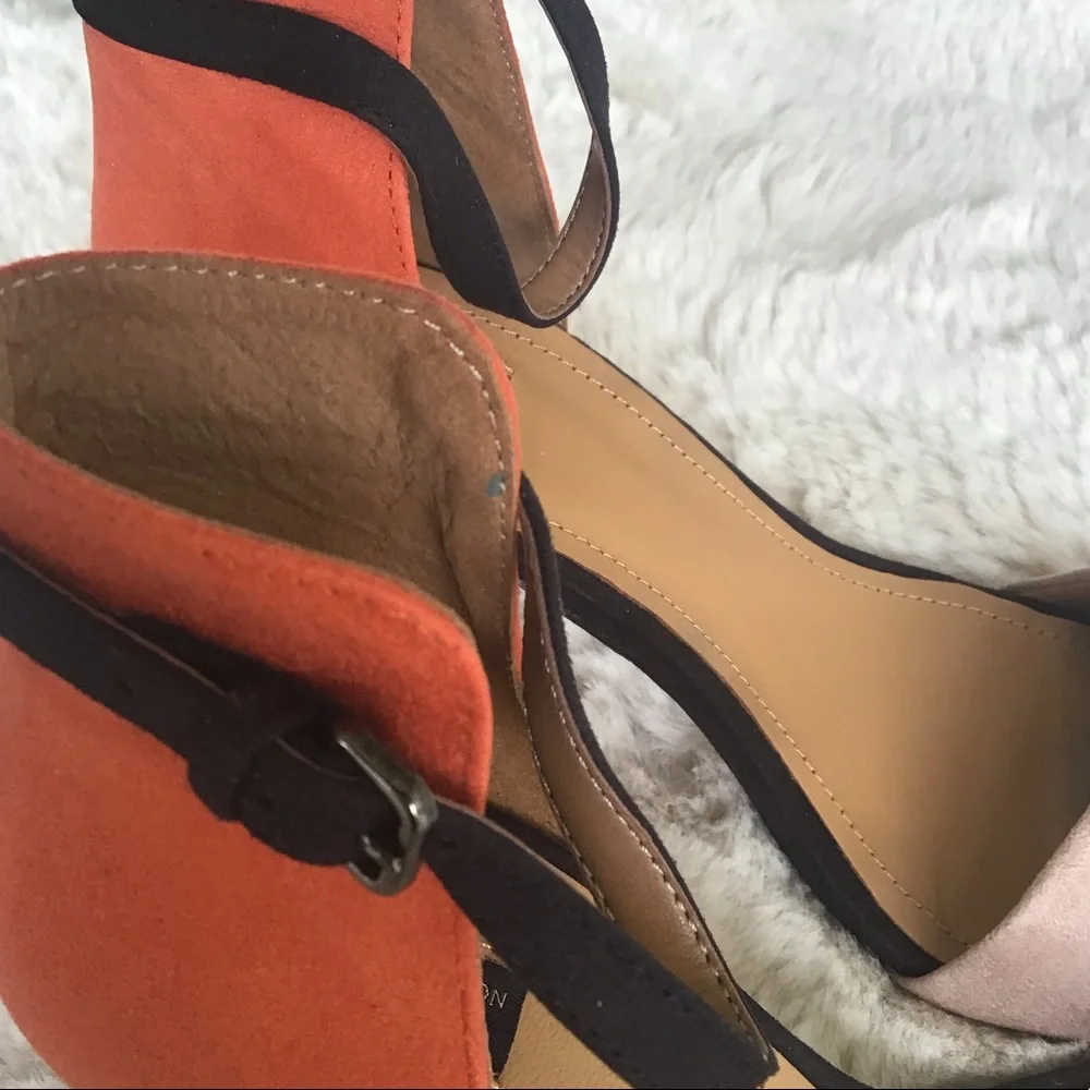 Zara colorblock ankle strap stiletto heels